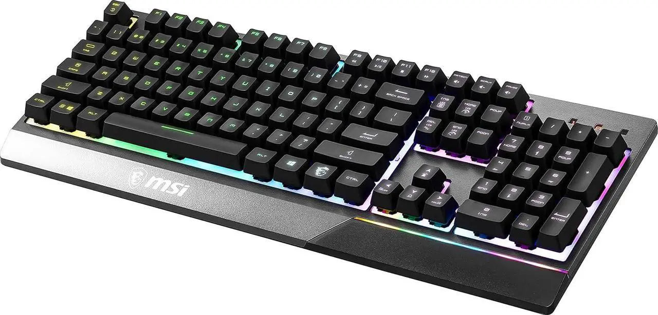 MSI Vigor GK30 Gaming Keyboard - Mechanical Membrane Switches, 6-Zone RGB, Water Repellent & Splash-Proof, 5000 DPI - Black