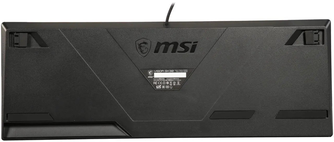 MSI Vigor GK30 Gaming Keyboard - Mechanical Membrane Switches, 6-Zone RGB, Water Repellent & Splash-Proof, 5000 DPI - Black