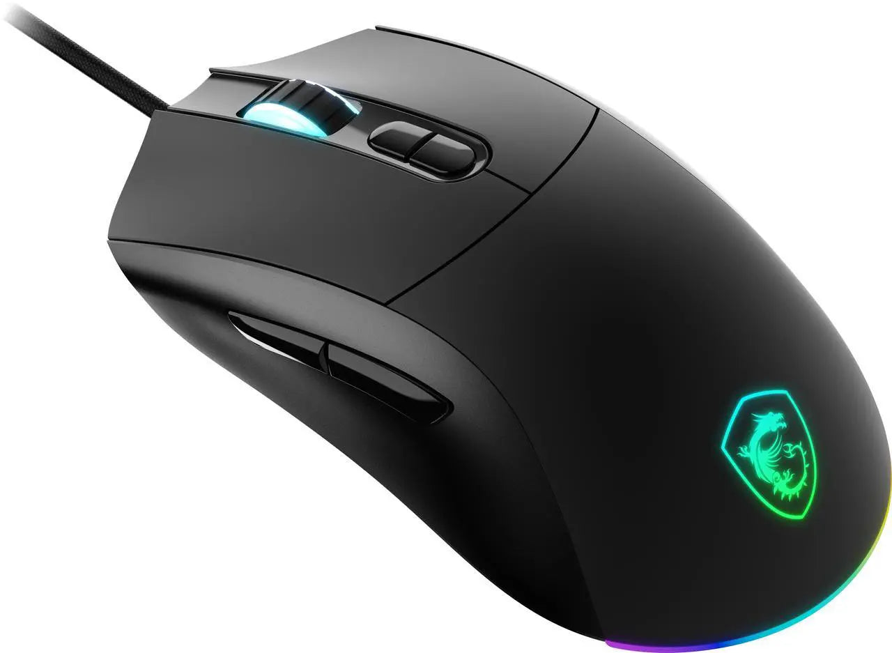 MSI Forge GM320 Gaming Mouse - Up to 12,800 DPI, 6 DPI presets, 1KHz Report Rate, RGB